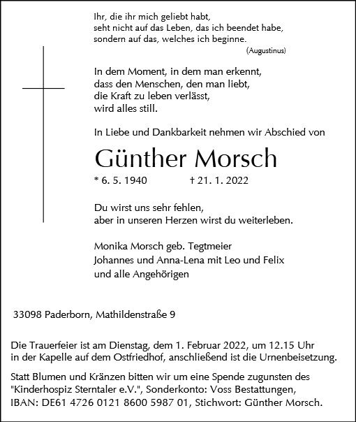 Erinnerungsbild für Günther Morsch