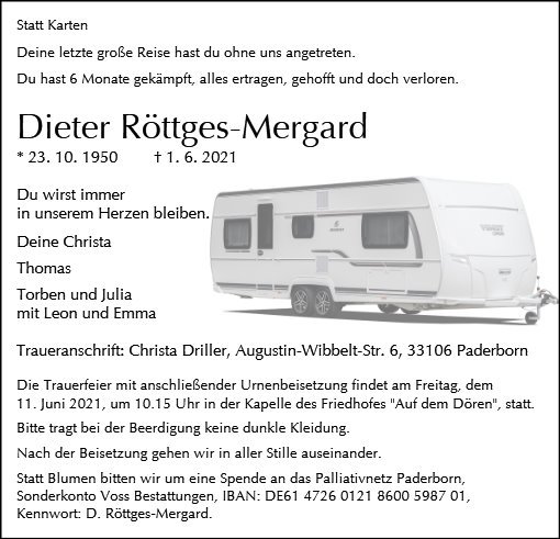 Erinnerungsbild für Hans Dieter Röttges-Mergard