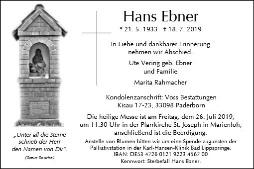 Erinnerungsbild für Hans Ebner
