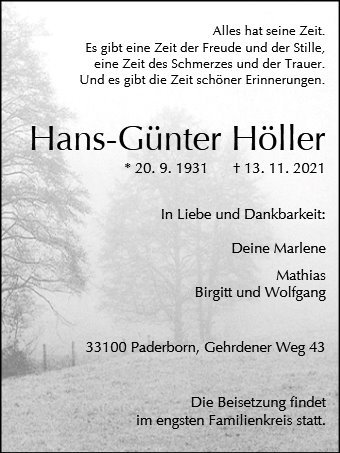 Erinnerungsbild für Hans-Günter Höller