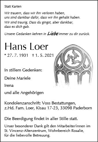 Erinnerungsbild für Hans Loer