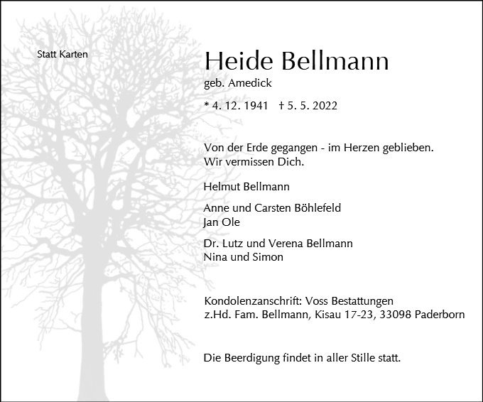 Erinnerungsbild für Heide Bellmann