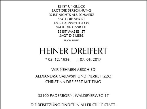Erinnerungsbild für Heiner Dreifert