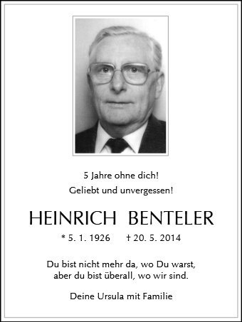 Erinnerungsbild für Heinrich Benteler