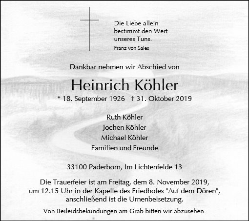 Erinnerungsbild für Heinrich Köhler