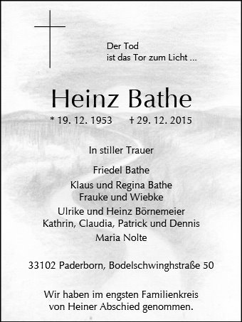 Erinnerungsbild für Heinz Bathe