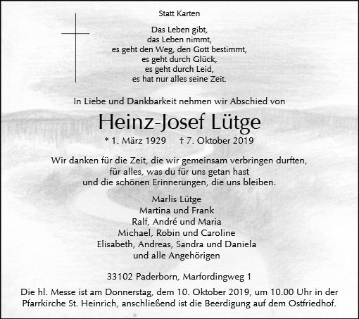 Erinnerungsbild für Heinz-Josef Lütge