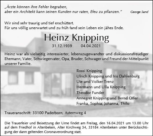 Erinnerungsbild für Heinz Knipping