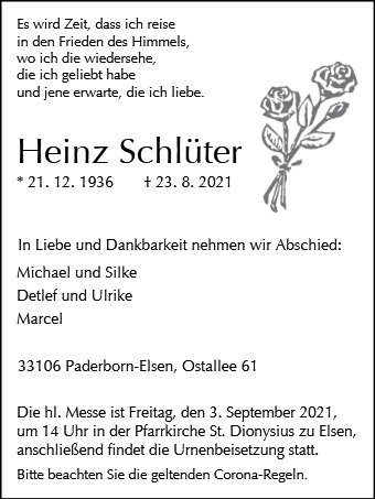 Erinnerungsbild für Heinz Schlüter