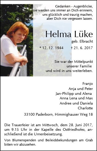 Erinnerungsbild für Helma Lüke