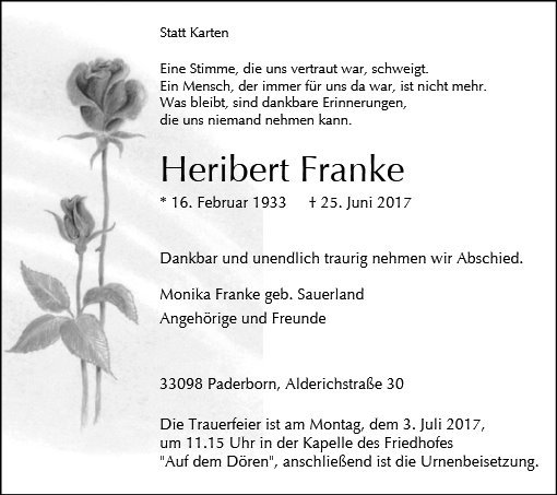 Erinnerungsbild für Heribert Franke
