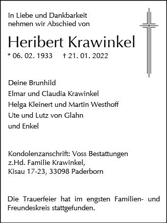 Erinnerungsbild für Heribert Krawinkel