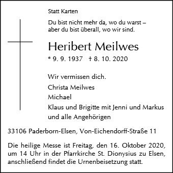 Erinnerungsbild für Heribert Meilwes