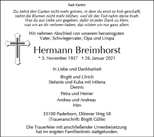 Erinnerungsbild für Hermann Breimhorst