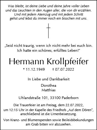 Erinnerungsbild für Hermann Krollpfeifer