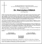 Erinnerungsbild für Dr. Hieronymus Dittrich