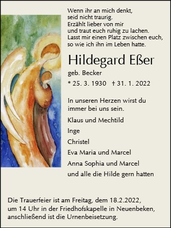 Erinnerungsbild für Hildegard Eßer