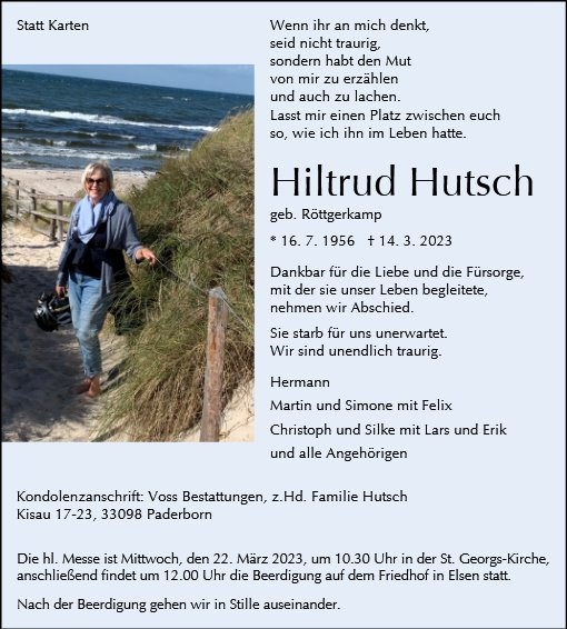 Erinnerungsbild für Hiltrud Hutsch