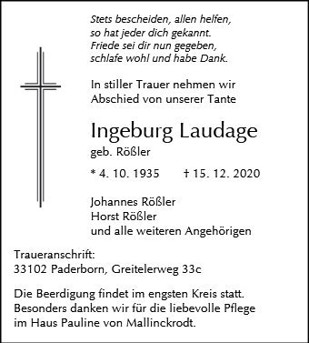 Erinnerungsbild für Ingeburg Laudage