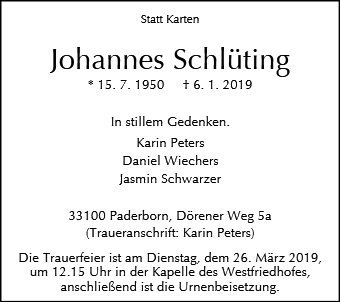 Erinnerungsbild für Johannes Schlüting