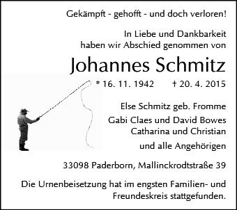 Erinnerungsbild für Johannes Schmitz