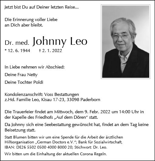 Erinnerungsbild für Dr. med. Johnny Leo