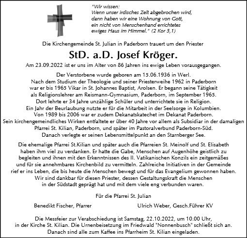 Erinnerungsbild für Josef  Kröger