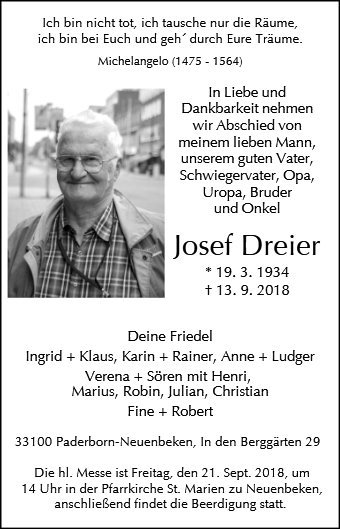 Erinnerungsbild für Josef Dreier