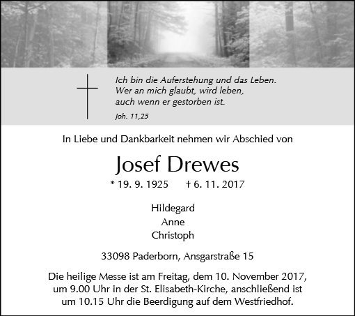 Erinnerungsbild für Josef Drewes