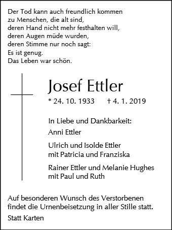 Erinnerungsbild für Josef Ettler