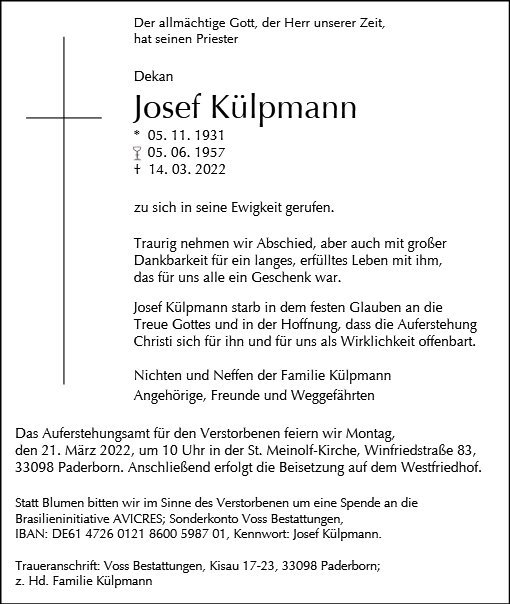 Erinnerungsbild für Josef Külpmann