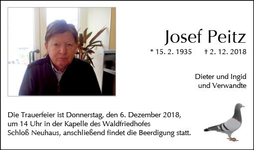 Erinnerungsbild für Josef Peitz