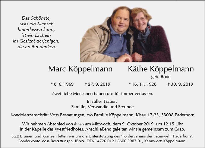 Erinnerungsbild für Käthe Köppelmann