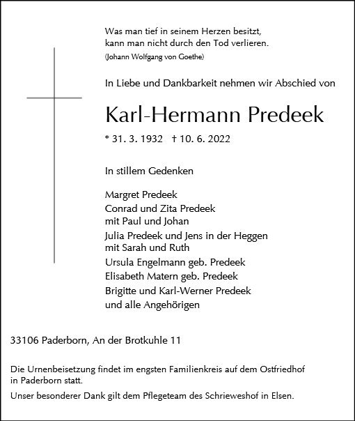 Erinnerungsbild für Karl-Hermann Predeek