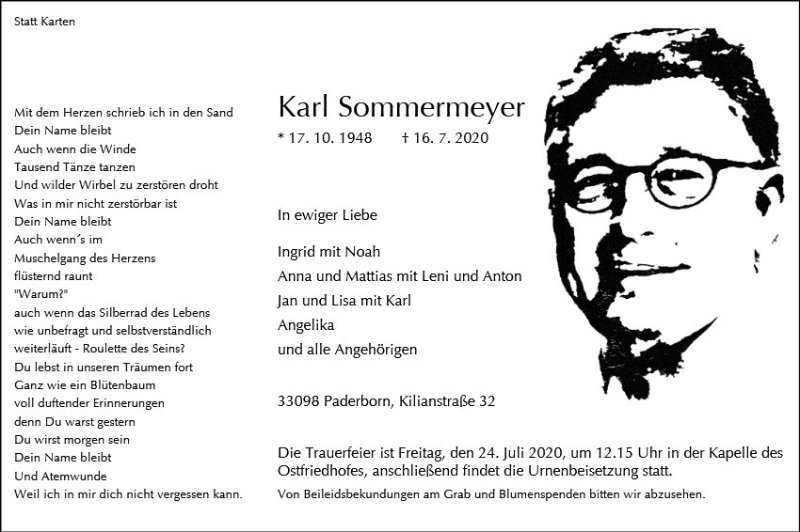 Erinnerungsbild für Karl Sommermeyer