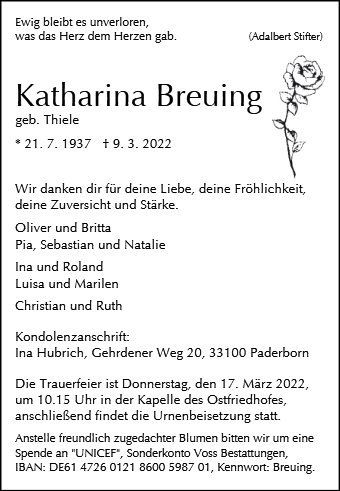 Erinnerungsbild für Katharina Breuing