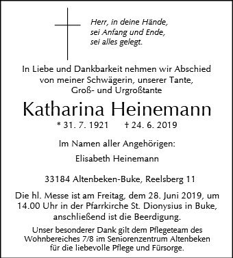 Erinnerungsbild für Katharina Heinemann