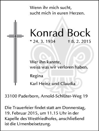 Erinnerungsbild für Konrad Bock