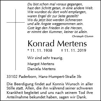 Erinnerungsbild für Konrad Mertens