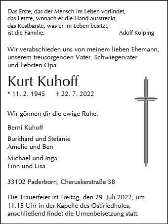 Erinnerungsbild für Kurt Kuhoff