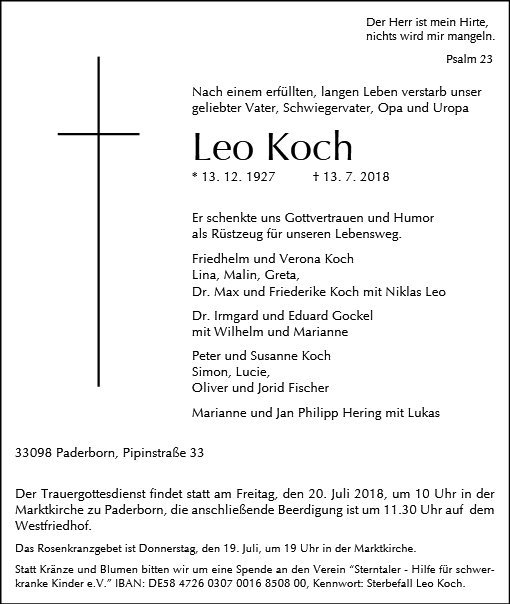 Erinnerungsbild für Leo Koch