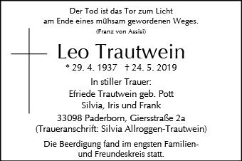 Erinnerungsbild für Leo Trautwein