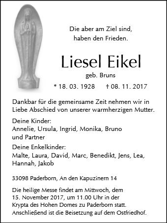 Erinnerungsbild für Liesel Eikel