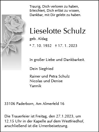 Erinnerungsbild für Lieselotte Schulz
