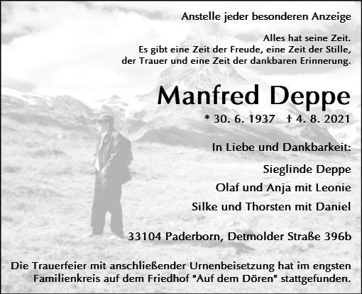 Erinnerungsbild für Manfred Deppe