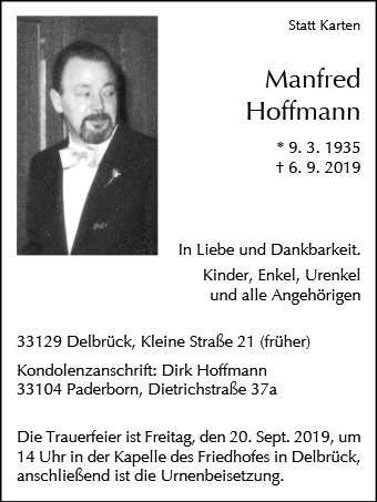 Erinnerungsbild für Manfred Hoffmann