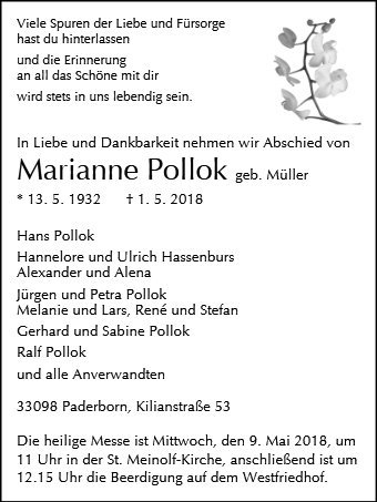 Erinnerungsbild für Marianne Pollok