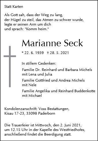 Erinnerungsbild für Marianne Seck