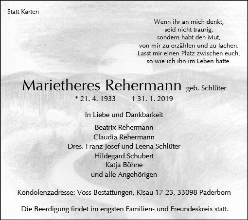 Erinnerungsbild für Marietheres Rehermann