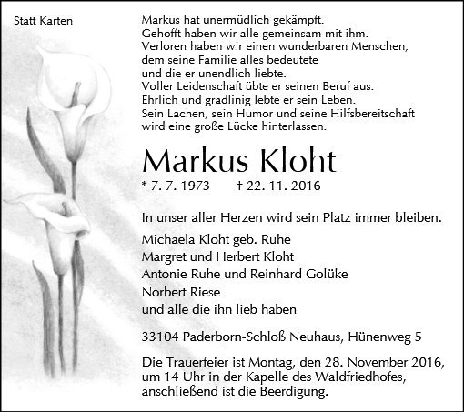 Erinnerungsbild für Markus Kloht
